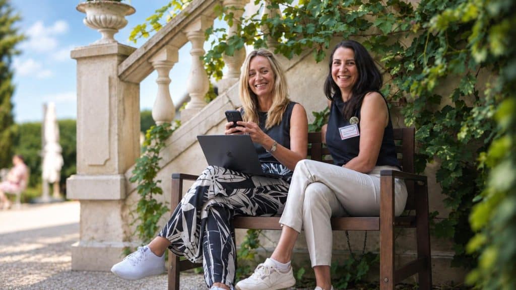 Complicité et sourires entre deux participantes